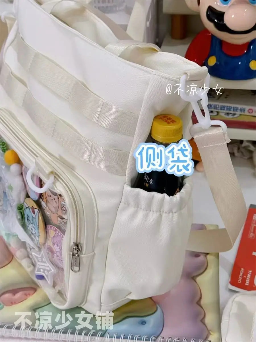 JIAERDI Transparent Blue Ita Bag Handbag Women Anime Portable Large Capacity Shoulder Tote Bag Female Nylon Crossbody Bags Girls