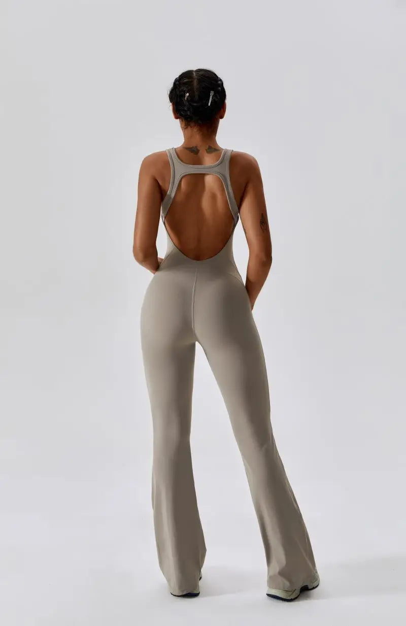 Summer Sport Yoga Jumpsuit Dance Traning Bell Bottoms One-Piece Clothes for Women Sport Set Women Workout Clothes for Women