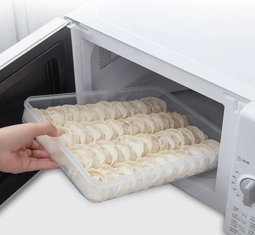 Kitchen Storage Box Refrigerator Organizer Transparent Food Containers Tray For Dumpling Fruits Vegetables Meat Cake