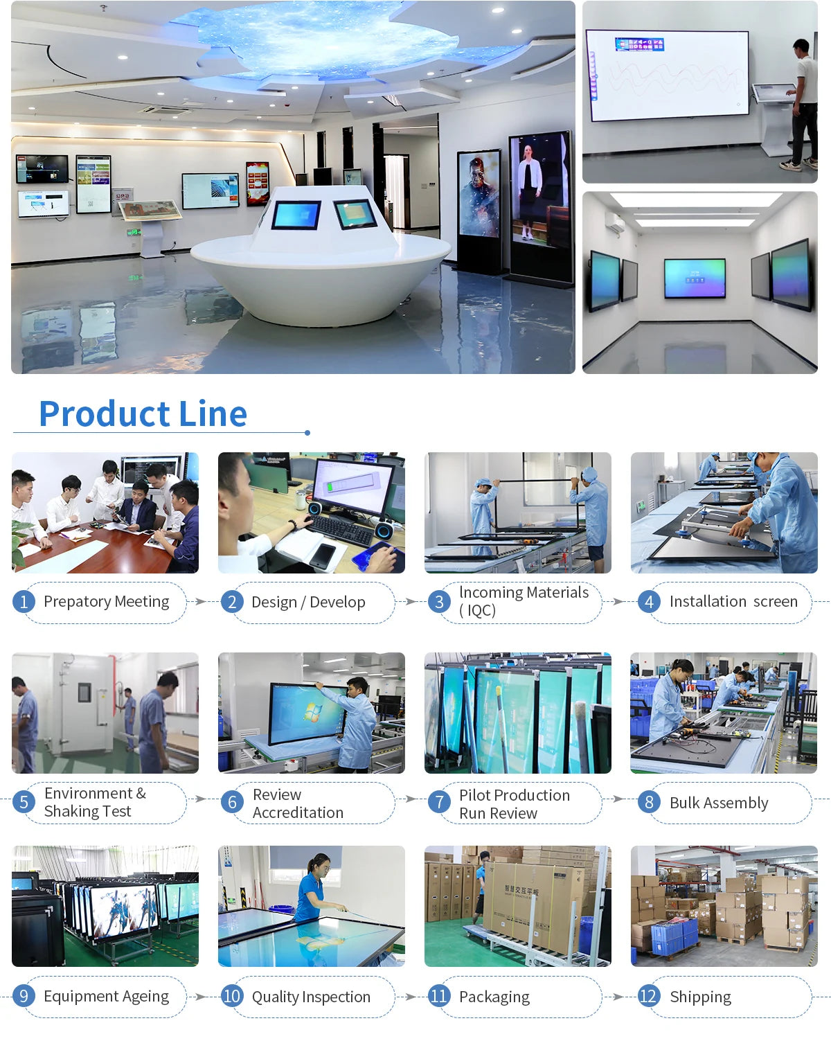 32 43 49 55 Inch Wall Mount Android LCD Monitor Touch Screen Kiosk Indoor Advertising Video Player