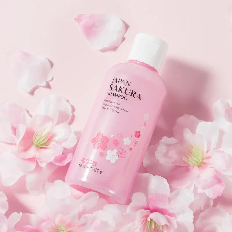LAIKOU Japan Sakura Shampoo Repair Damaged Hair Moisturizing Nourishing Anti Dandruff Oil Control Shampoos Hair Cleansing Care