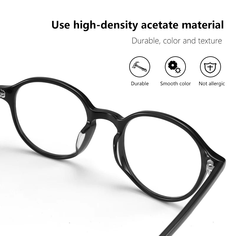 ZENOTTIC XS Size Unisex Ultralight Acetate Small Round Eyewear Anti Blue Light Blocking Computer Glasses Fashion Optical Frame