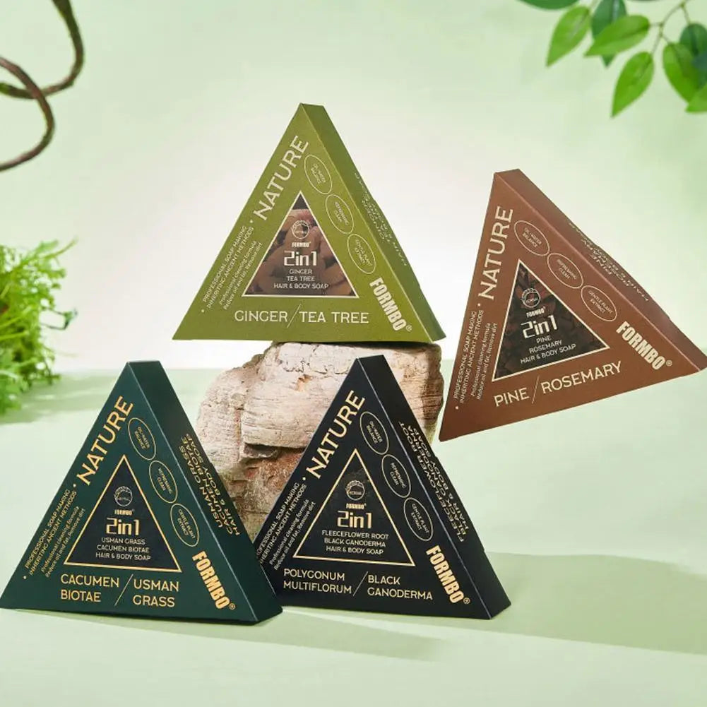 Usman Grass & Platycladus Herbal Shampoo Soap Natural Hair Treat Strengthens Roots Controls Oil Cleanses Scalp Hair Care