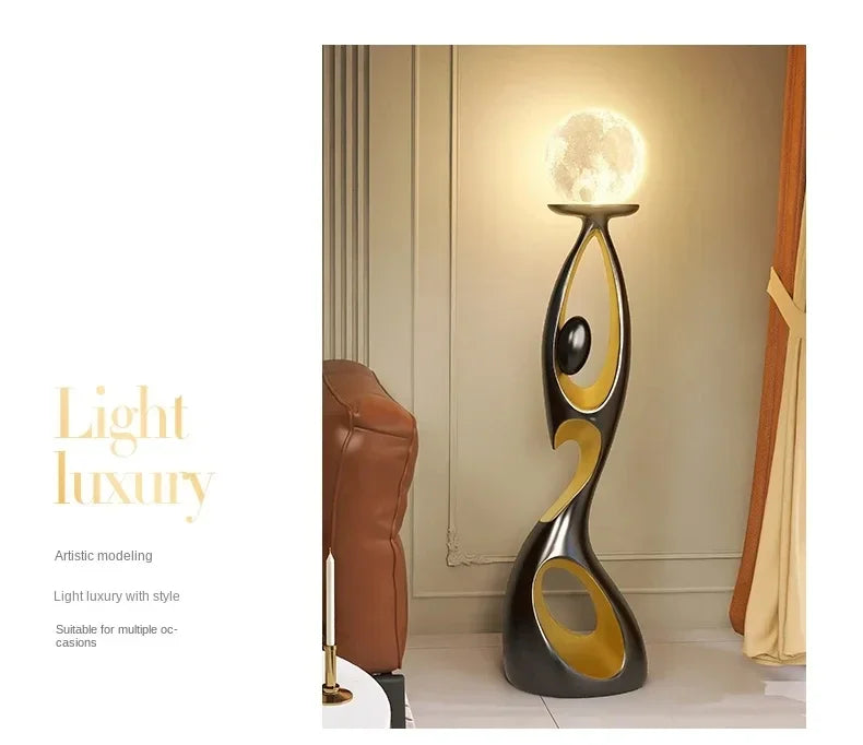 NEW Home Decoration Art Light Luxury Creative Living Room TV Cabinet Floor Decoration Night Glow Resin Sculpture LED Floor Lamp