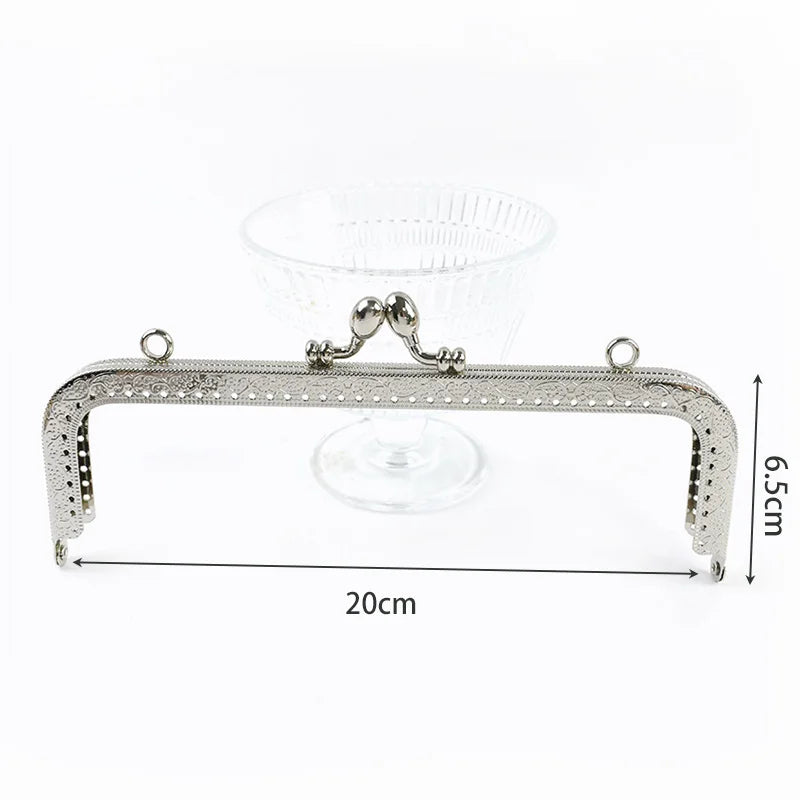 1/2/5Pcs Silver Embossed Metal Purse Frame Kiss Clasp 8.5-20cm Bag Handle for Handbag Wallet WovenBag DIY Handmade Accessories