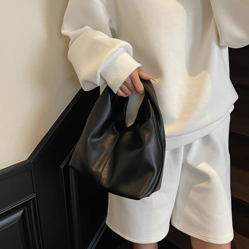 LEFTSIDE Design Small PU Leather Shoulder Bag For Women 2025 New Trend Fashion Y2K Handbags and Purses Females Bucket Bag
