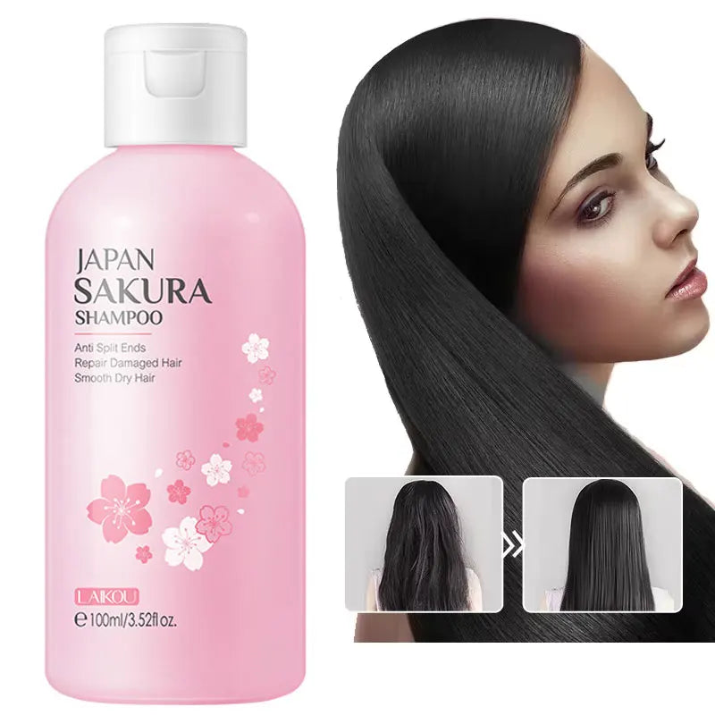 LAIKOU Japan Sakura Shampoo Repair Damaged Hair Moisturizing Nourishing Anti Dandruff Oil Control Shampoos Hair Cleansing Care