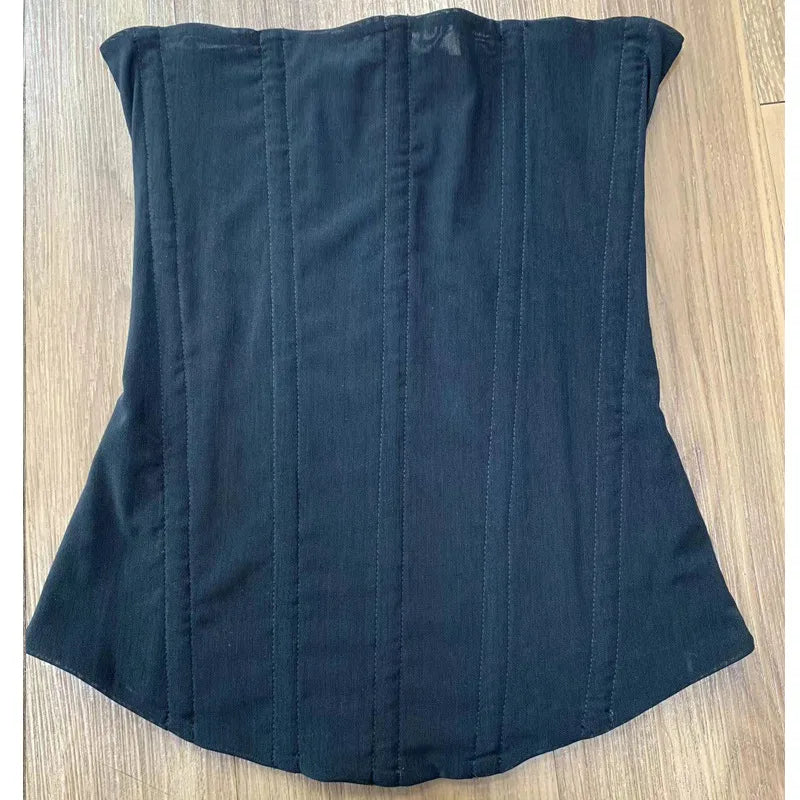 Fishbone waist Sexy Corset tops Harajuku Aesthetic Tank Top High Elasticity Seamless Crop tops Y2K party Camis Women Clothing