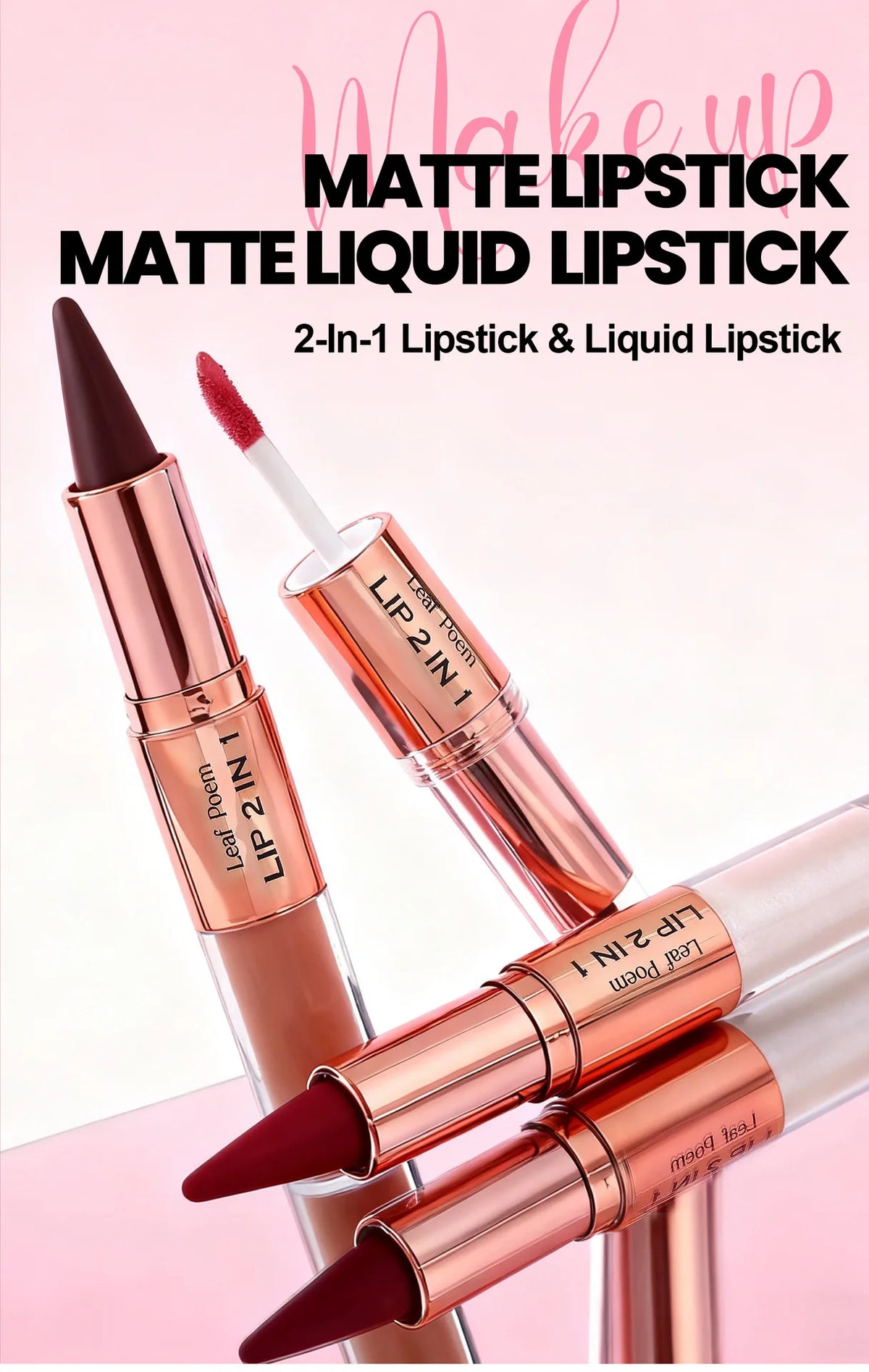 Sexy Red Black Lipstick Waterproof Lipliner Makeup Black Purple Rose Double Head Matte Lipgloss Tapered Lip Liner Contour Pencil