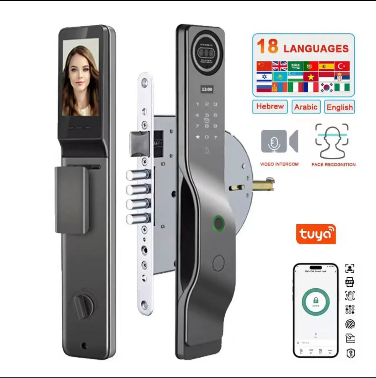 Intelligent Automatic Israeli Round Head Square Tongue Lock Body 6590 Replaces Old-fashioned Fingerprint Lock
