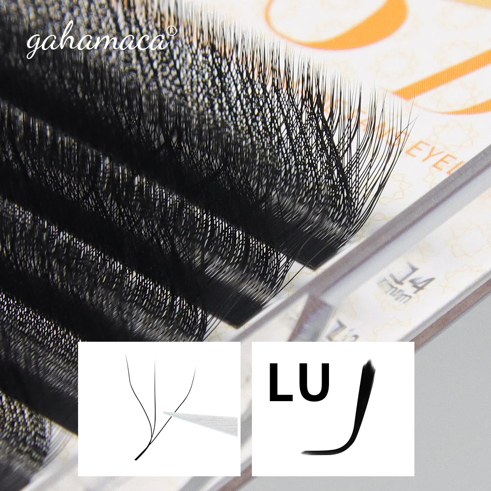GAHAMACA Eyelash Extension 0.07mm C/D/L/LU Curl Lash 3dW-Shape Eyelashes Extension Natural Soft Premade False Lashes ๏ปฟWholesaled