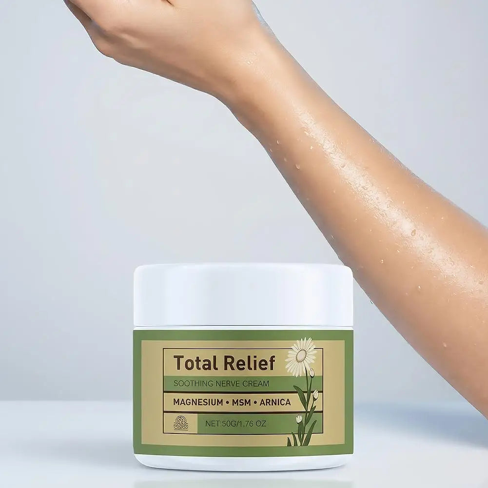 Natural Nerve Relief Cream With Magnesium Arnica Gentle Plant-Based Body Butter For Soothing Skin Care