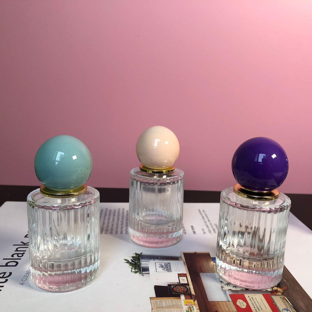 30ml 50ml Thick Vertical Bar Glass Perfume Bottles Travel Pocket Glass Spray Empty Round Mist Dispenser Atomizer