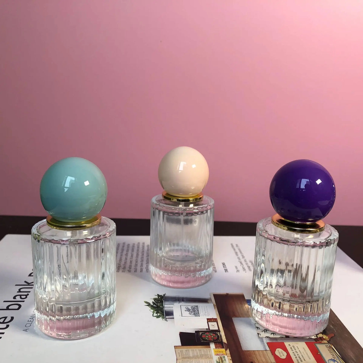 30ml 50ml Thick Vertical Bar Glass Perfume Bottles Travel Pocket Glass Spray Empty Round Mist Dispenser Atomizer