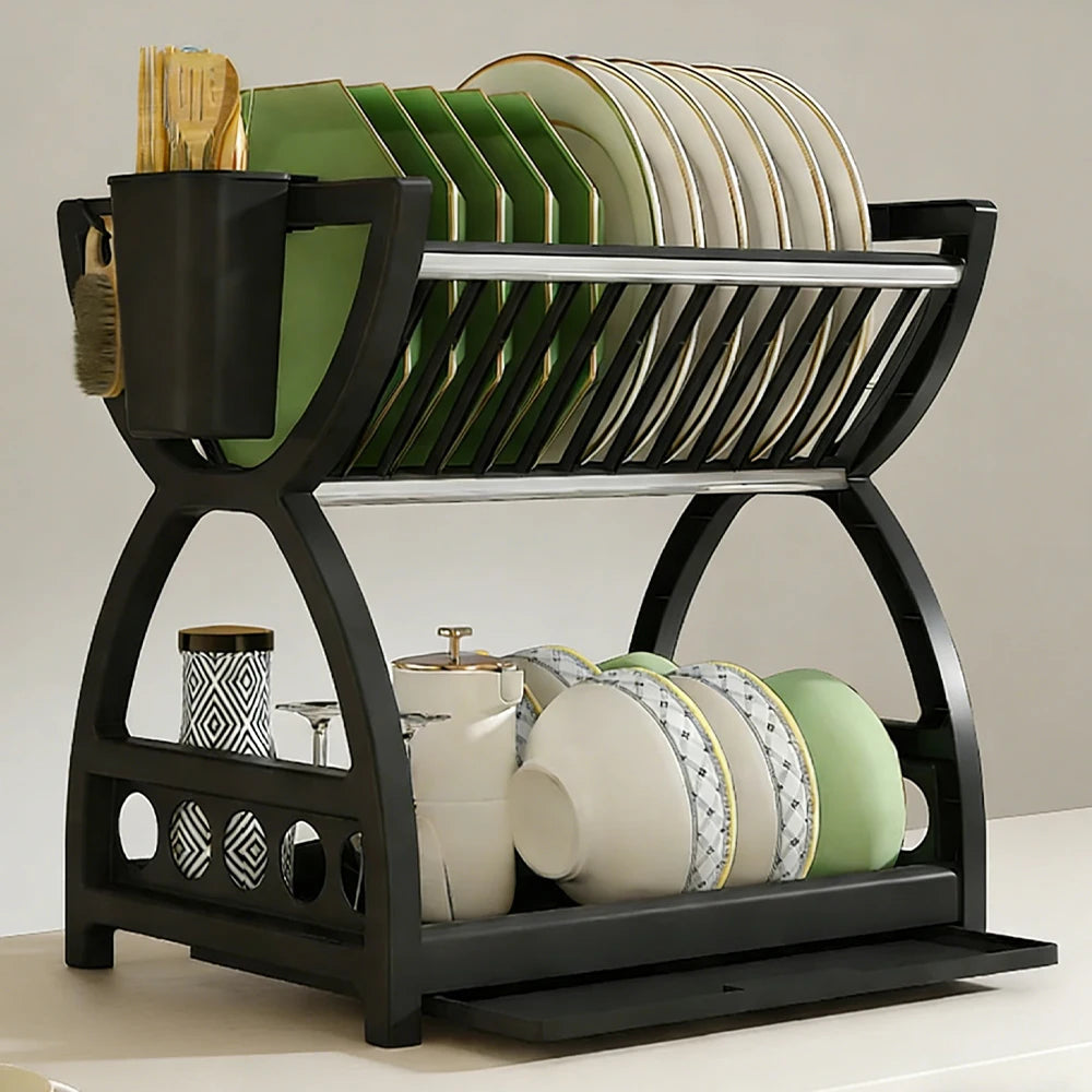 Kitchen Storage Rack, Bowl And Dish Storage Rack, Drain Rack, Household Multifunctional Bowl And Chopstick Rack Storage Box 