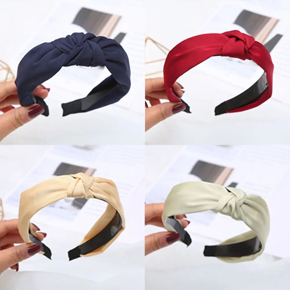 Women Girls Wide Top Knot Hair Bands Headdress Solid Color Cloth Headband Bezel Girls Hairband Hair Hoop Female Hair Accessories