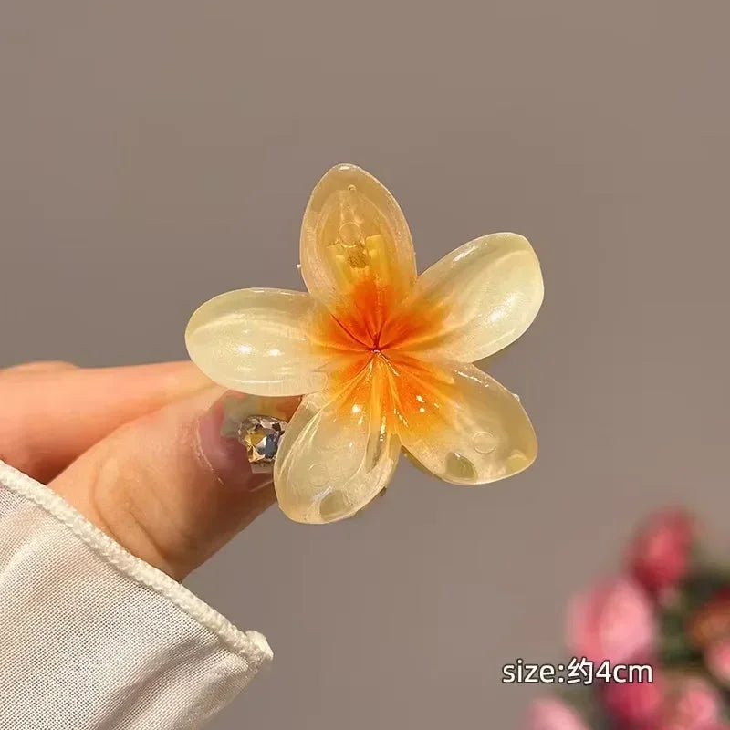 Hawaiian Gradient Hair Clips Flower Hair Claws Big Size Fashion Head wear Hairpin for Women Girls Crab Barrette Hair Accessories