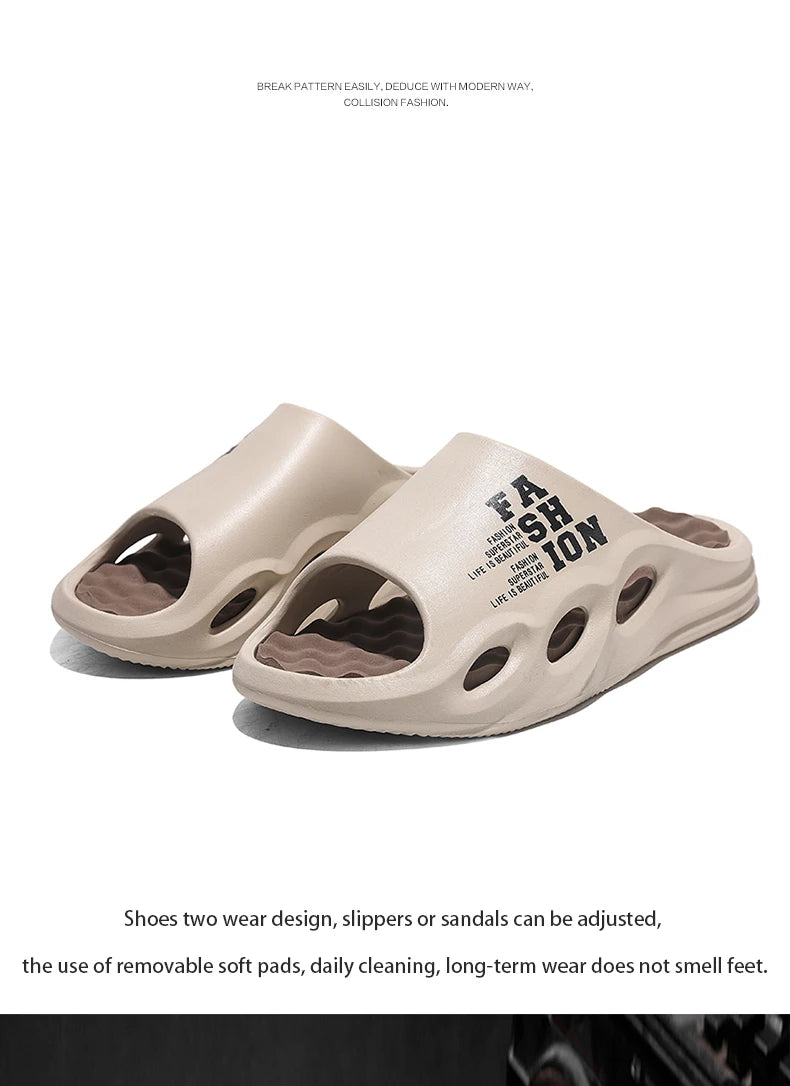 Men Fashion Massage Slippers Indoor/Outdoor Sandals Beach Flip Flop Thick Sole Male Slides Summer Non-Slip Men Shower Slippers