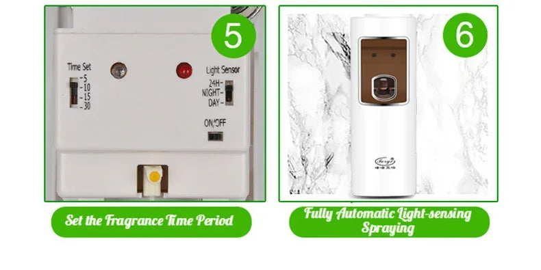 Automatic Motion Sensor Air Freshener Dispenser Wall Mounted Toilet Deodorizer Auto Spray Fragrance Machine Bathroom Home Office