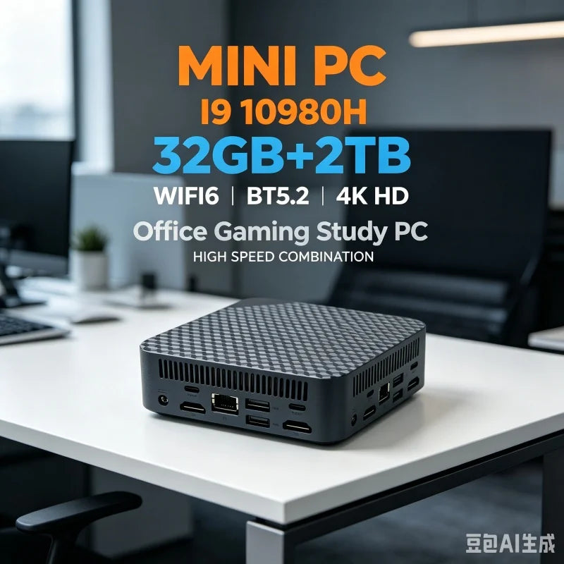 NEW Mini PC Intel Core I9 10980HK PC Gaming Computer 8/16GB RAM 1TB 2TB M.2 SSD WiFi 6 BT5.2 4K HD Portable Desktop Pc