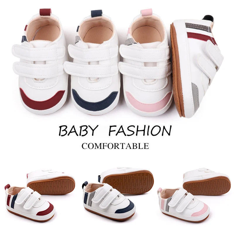 Baby Shoes Soft PU PVC High Quality Anti-slip Sole Newborn Toddler Prewalking Sneaker Spring and Autumn Style 2024 New BXC3223