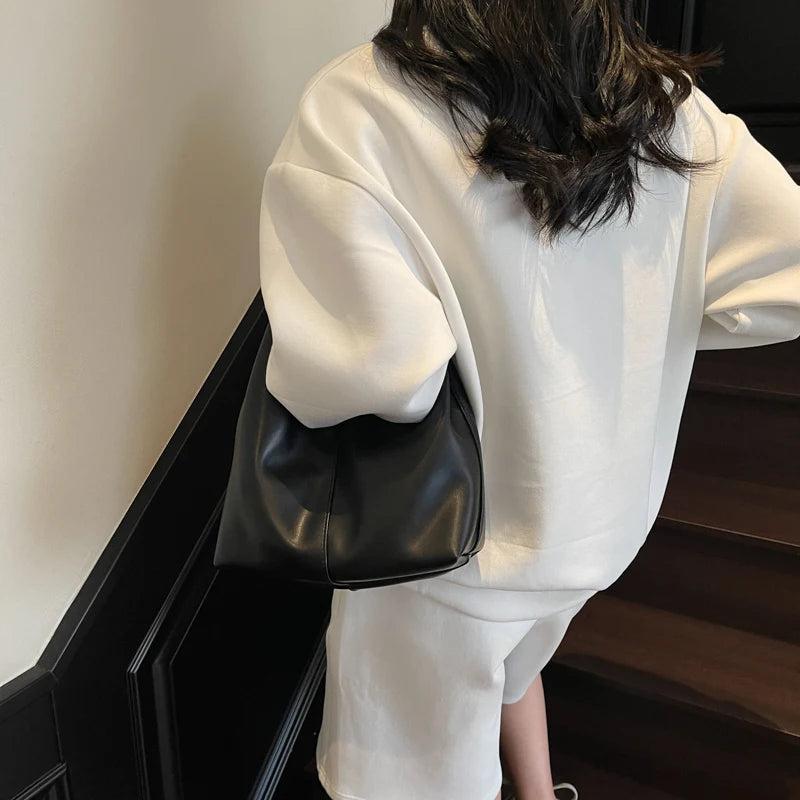 LEFTSIDE Design Small PU Leather Shoulder Bag For Women 2025 New Trend Fashion Y2K Handbags and Purses Females Bucket Bag