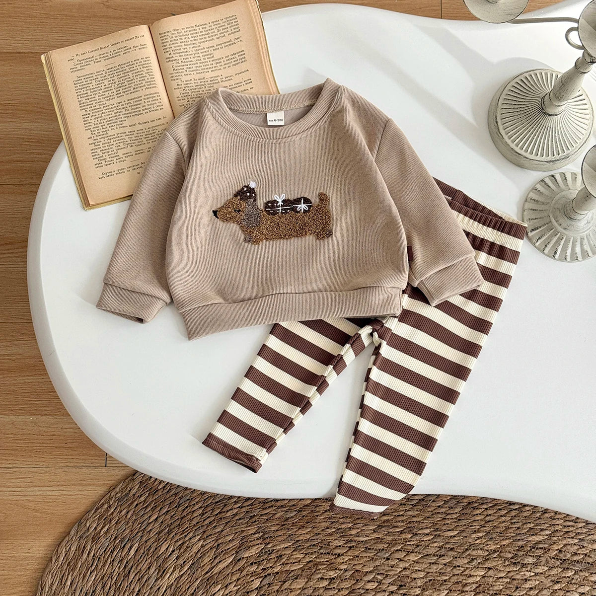 New Baby Boys Girls 2Pcs Long Sleeve Tracksuit Cartoon Puppy Top Pants Children Clothing Toddler Outfit Suit Newborn Clothes