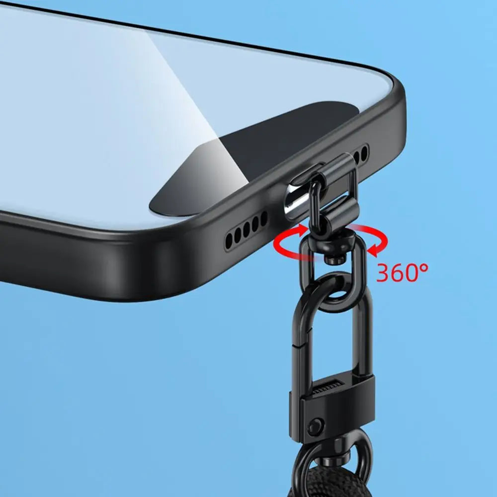 Ultra-thin Phone Lanyard Clip Patch 360° Rotatable Stainless Steel Phone Case Hanging Rope Anti-fall Snap Strap Case Clip