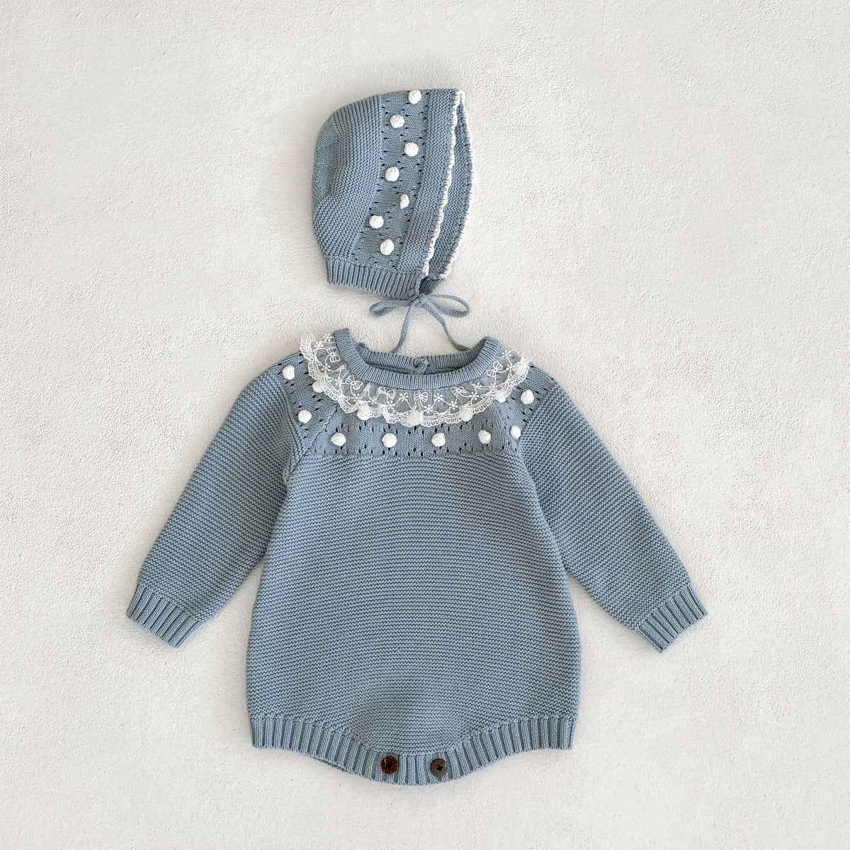 0-24M Baby Girl Romper Knit New Newborn Lace Warm Long Sleeve Jumpsuit Infant Princess Party Romper Toddler Fall Spring Clothing