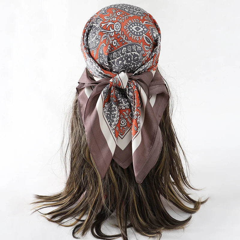 Lady Hair Dot Scarf Female Silk Square Scarves Head Wraps for Women Bandana Fashion Foulard Shawls Female Neckerchief Summer