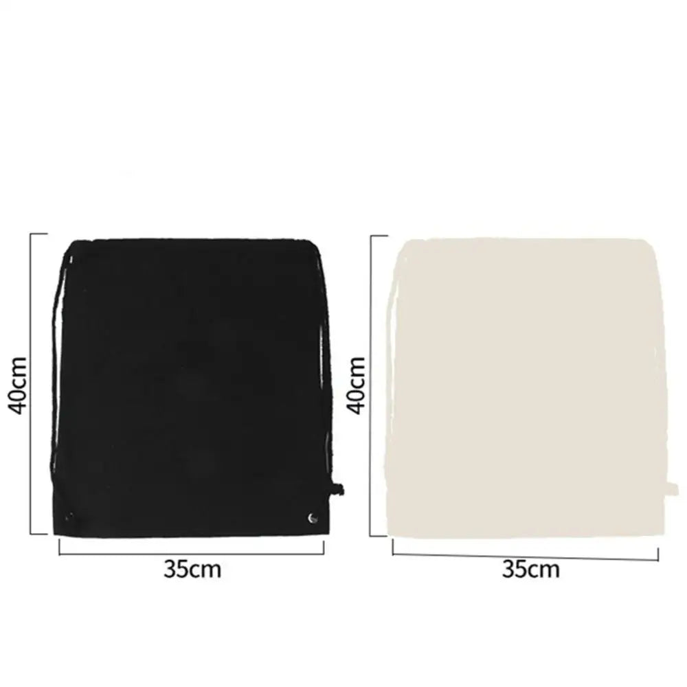 Cotton Canvas Drawstring Backpack Bag Gym Sackpack Sports String Sackpack Storage Gift Bag 2 Pack Black 34.5x40cm Casual