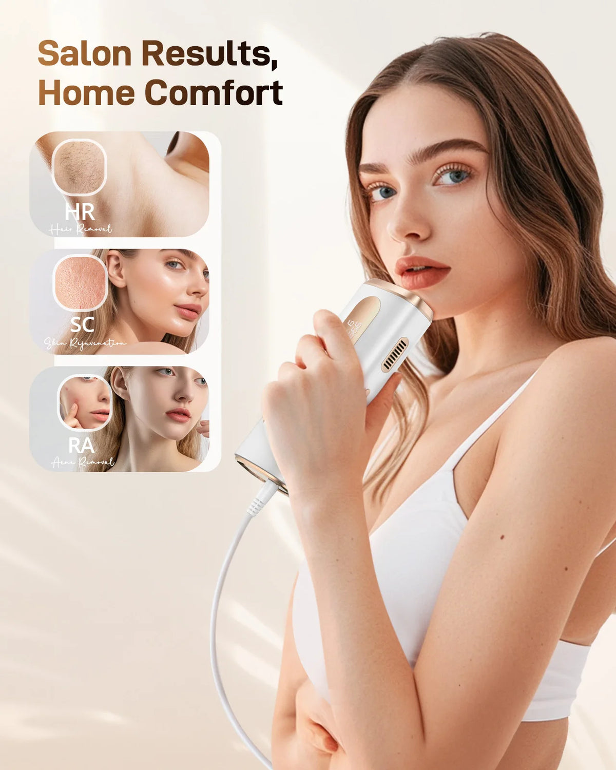 IPL Hair Removal Device Ice-Cooling 3 in 1 Painless 16J Photoepilator Permanent Whole Body Facial Bilinis Leg Home Treament For Men and Women