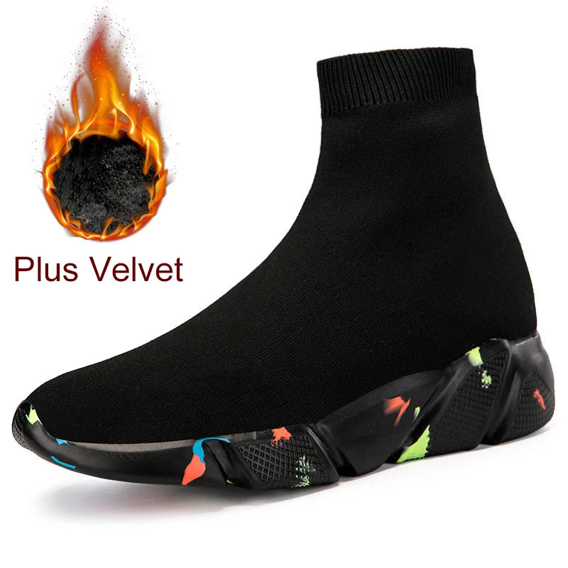 MWY Women's Sports Shoes High Top Warm Socks Shoes Casual Sneakers Men Zapatillas De Mujer Ofertas Walking Shoes Size 35-47