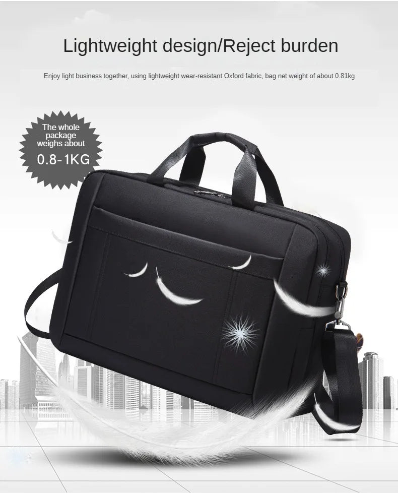 Men's Handbag Custom Image With Printed Logo Name Business Briefcase15.6-17.3inch Nylon Waterproof Laptop Bag