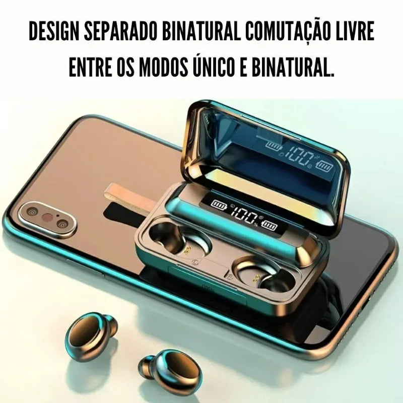 TWS Wireless Earbuds with Bluetooth, LED Display & Microphone