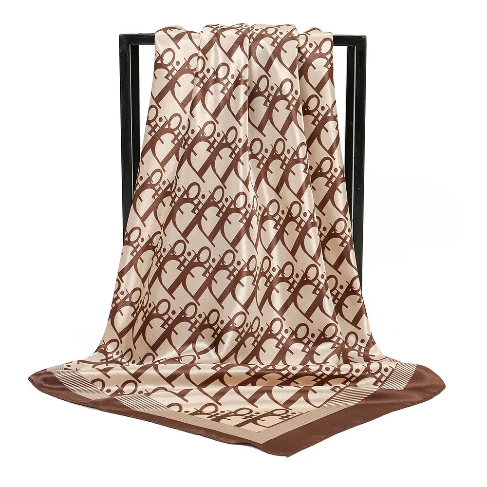 90 cm Printed Silk Scarf – Hair & Neck Wrap