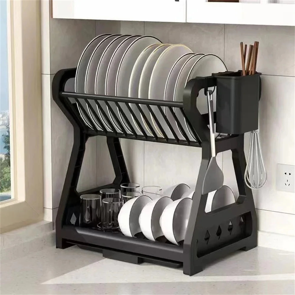 Kitchen Storage Rack, Bowl And Dish Storage Rack, Drain Rack, Household Multifunctional Bowl And Chopstick Rack Storage Box 