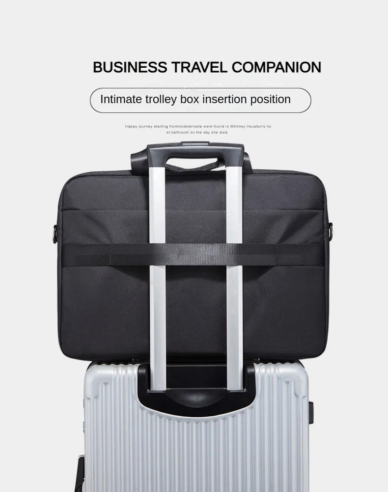 Men's Handbag Custom Image With Printed Logo Name Business Briefcase15.6-17.3inch Nylon Waterproof Laptop Bag