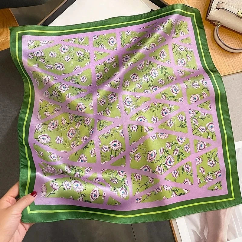 Nature Silk Neck Scarves Lady Foulard Lovely Strawberry Print 100% Real Silk Square Scarf for Women Bag Ribbon Hairband Kerchief