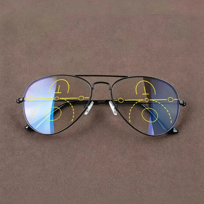 Large Frame Photochromic Progressive Reading Glasses Men Chameleon Glasses Male Change Color Sun Glasses Driver Diopters Eyewear