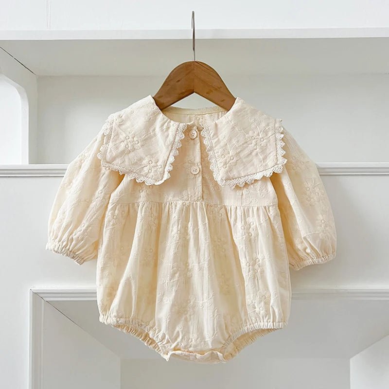 0 - 24M New Infant Baby Girls Jumpsuit Baby Romper Girls Embroidery Clothing Spring Cotton Long Sleeve Toddler Baby Girl Romper - Beauty
