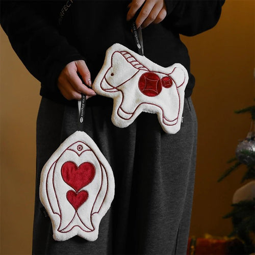 1 pc New Year'S Hand Towels - Cute, Highly Absorbent, Fashionable Kitchen Towels, Bathroom And Home Thick Towels - Beauty