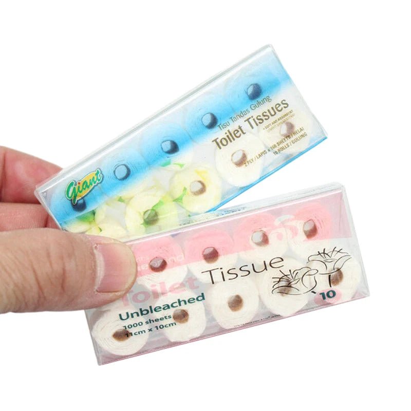 1 Set 1/12 Dollhouse Miniature Paper Towel Roll Model Toilet Tissue Decoration Dolls House Bathroom Accessories - Beauty