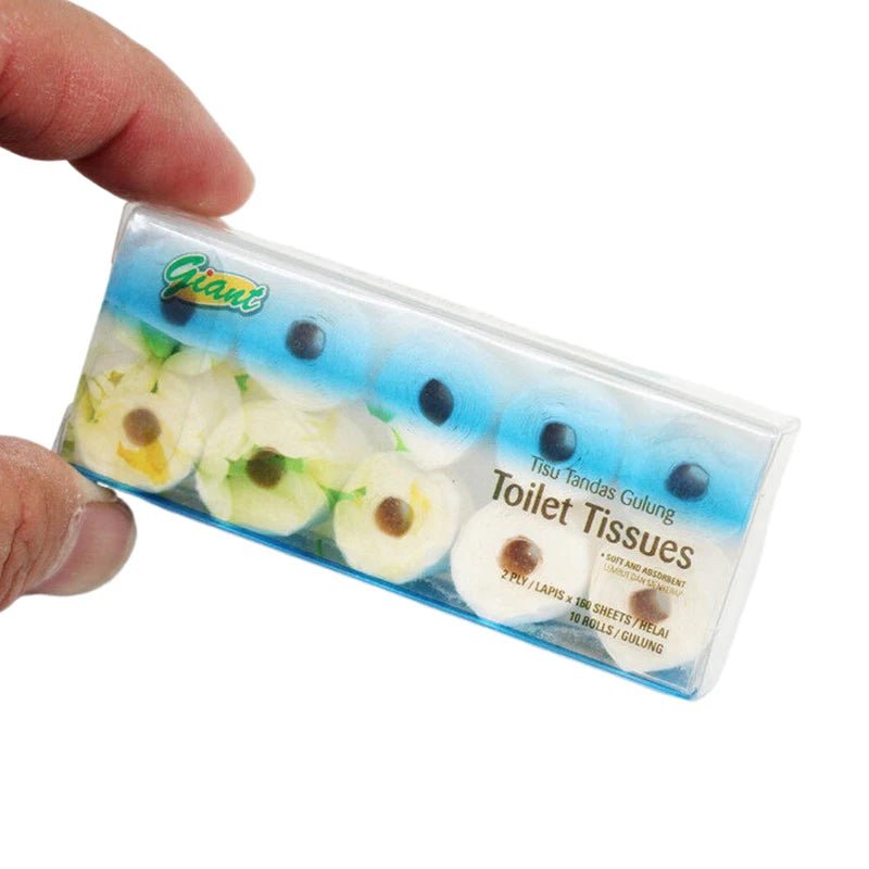 1 Set 1/12 Dollhouse Miniature Paper Towel Roll Model Toilet Tissue Decoration Dolls House Bathroom Accessories - Beauty