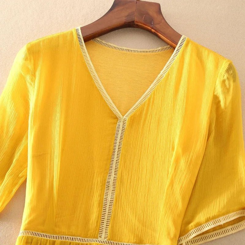 100% Real Silk Summer Dress Women Elegant Red Dresses For Women Clothing Office Lady Holiday Beach Dress Vestido De Mujer Zm274 - Beauty