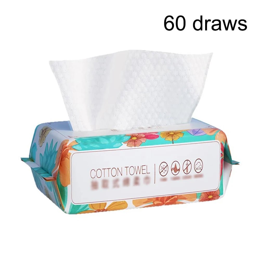 100PCS Natural Disposable Face Towel Travel Facial Cleansing Wet And Dry Makeup Remover Pearl Cotton Soft Makeup Nonwoven Towel - Beauty