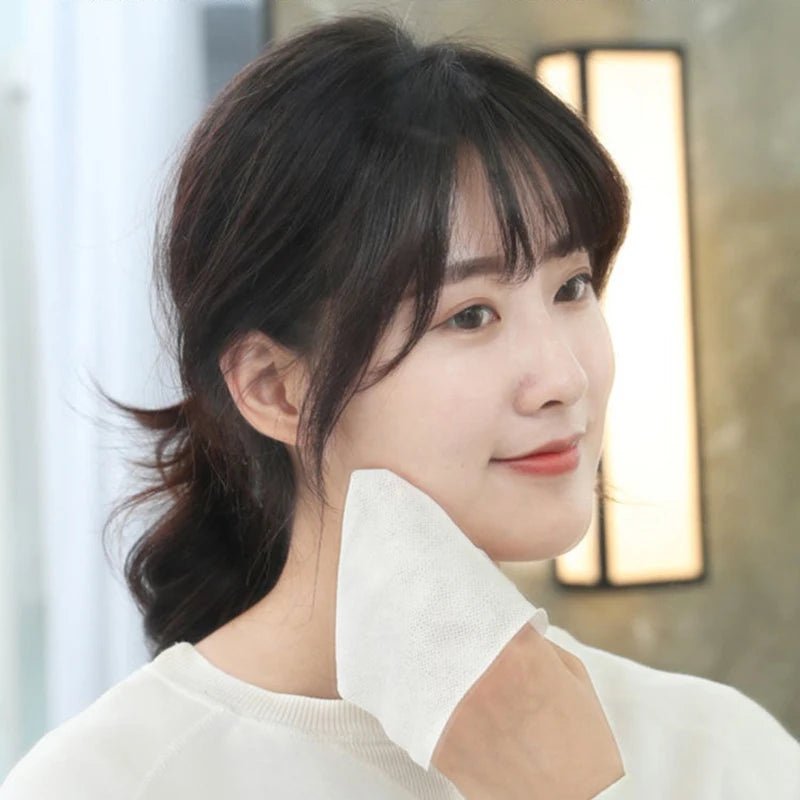 100PCS Natural Disposable Face Towel Travel Facial Cleansing Wet And Dry Makeup Remover Pearl Cotton Soft Makeup Nonwoven Towel - Beauty