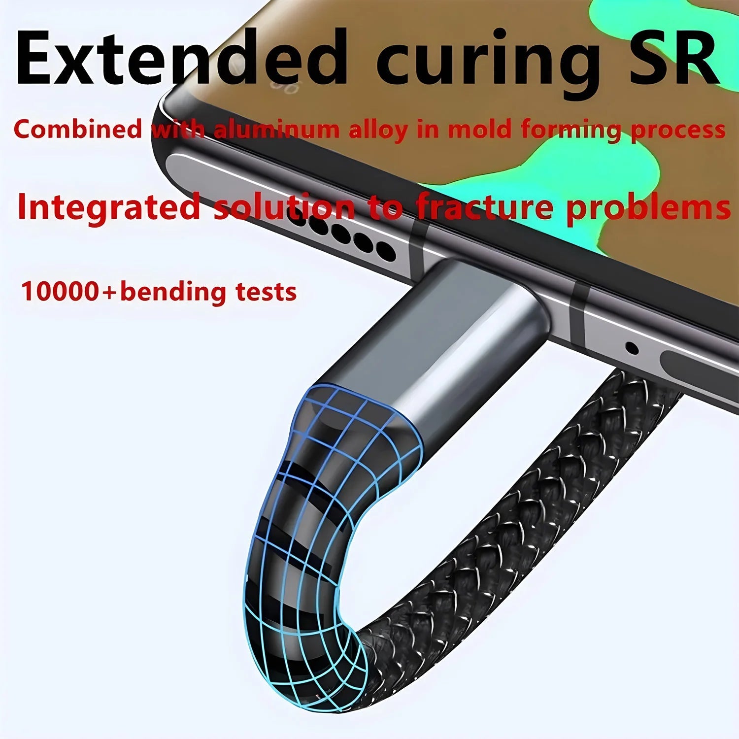 100W Fast Charging Cable Multi Charger Cable Nylon Braided Multiple USB Universal 3 in 1 Charging Cord Adapter with Type - C Micro - Beauty