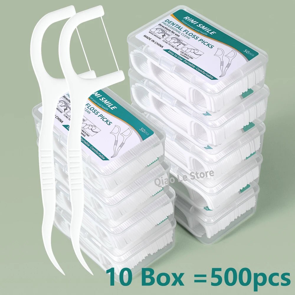 1/2/5/10 Box Portable Disposable Dental Floss Plastic Toothpick High - tension Dental Floss Stick Dental Floss Box ﻿Oral Care - Beauty