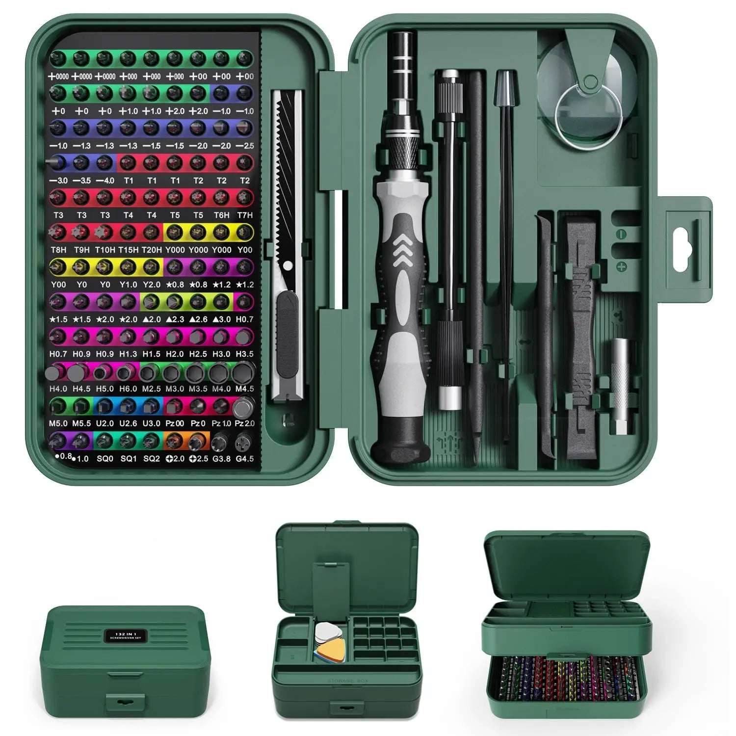 132 in 1 Precision Screwdriver Set Phillips Torx Magnetic Screwdriver Head with Storage Box 152 bit Small Hand Repair Tool Kit - Beauty